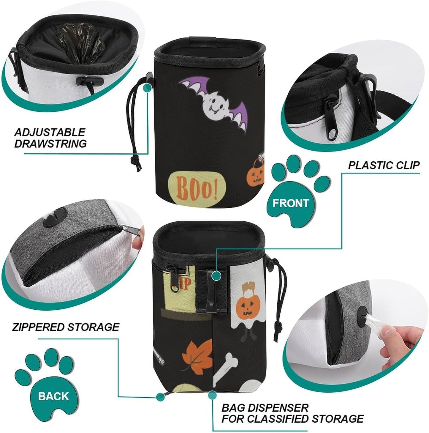 Osbang Dog Treats Pouch Pet Training Bag Dog Walking Bag Carry Kibble Snacks Toys for Dog Training Reward (Man 4.7 * 4 * 5.1 Inches)