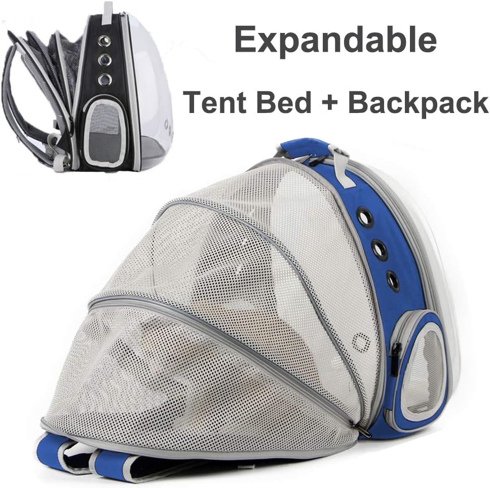 WEVONIGU Front Expandable Cat Backpack Carrier,Fit up to 16 lbs,Pet Carrier Backpack,Space Capsule Astronaut Bubble Window Bag,Cats and Puppies,Airline-Approved,Designed for Travel,Hiking,Walking