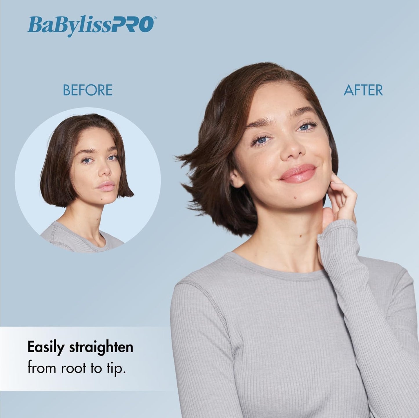 BaBylissPRO Nano Titanium & Ceramic Ultra-Slim Hair Straightener, Extra-Long Dual Voltage Flat Iron with Floating Plates