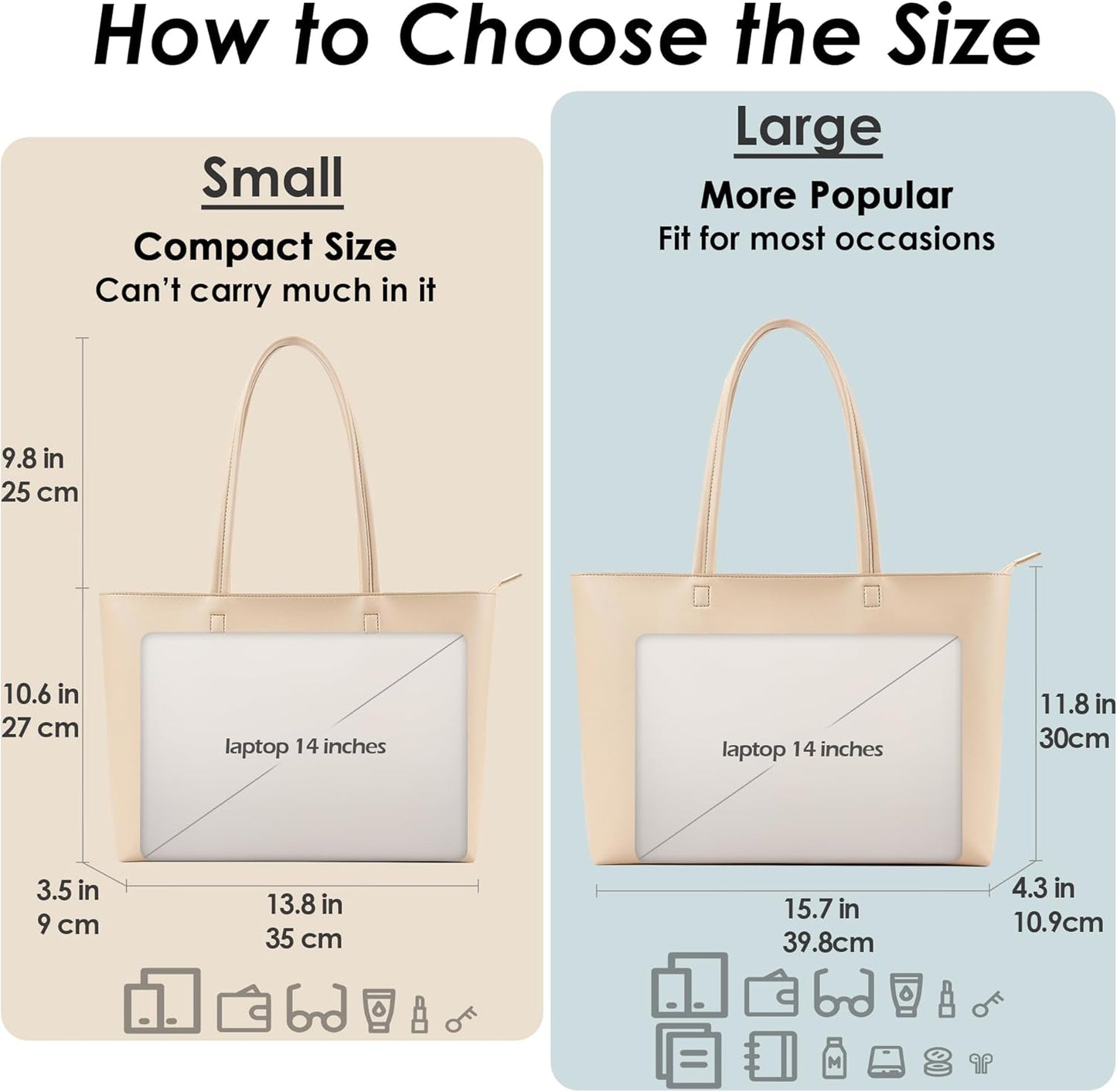 KALIDI Tote Bag Zipper Shoulder Bag Faux Leather Purses for Women Large Casual Handbag Work Dating College