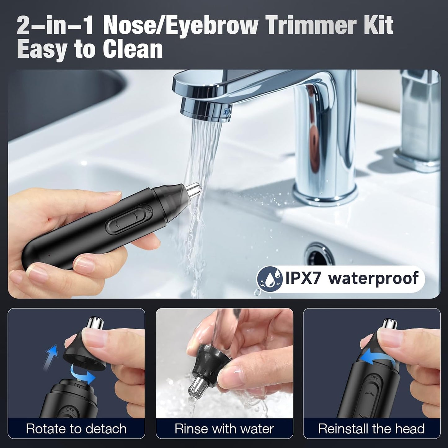 Purilite Select Nose Hair Trimmer for Men Rechargeable