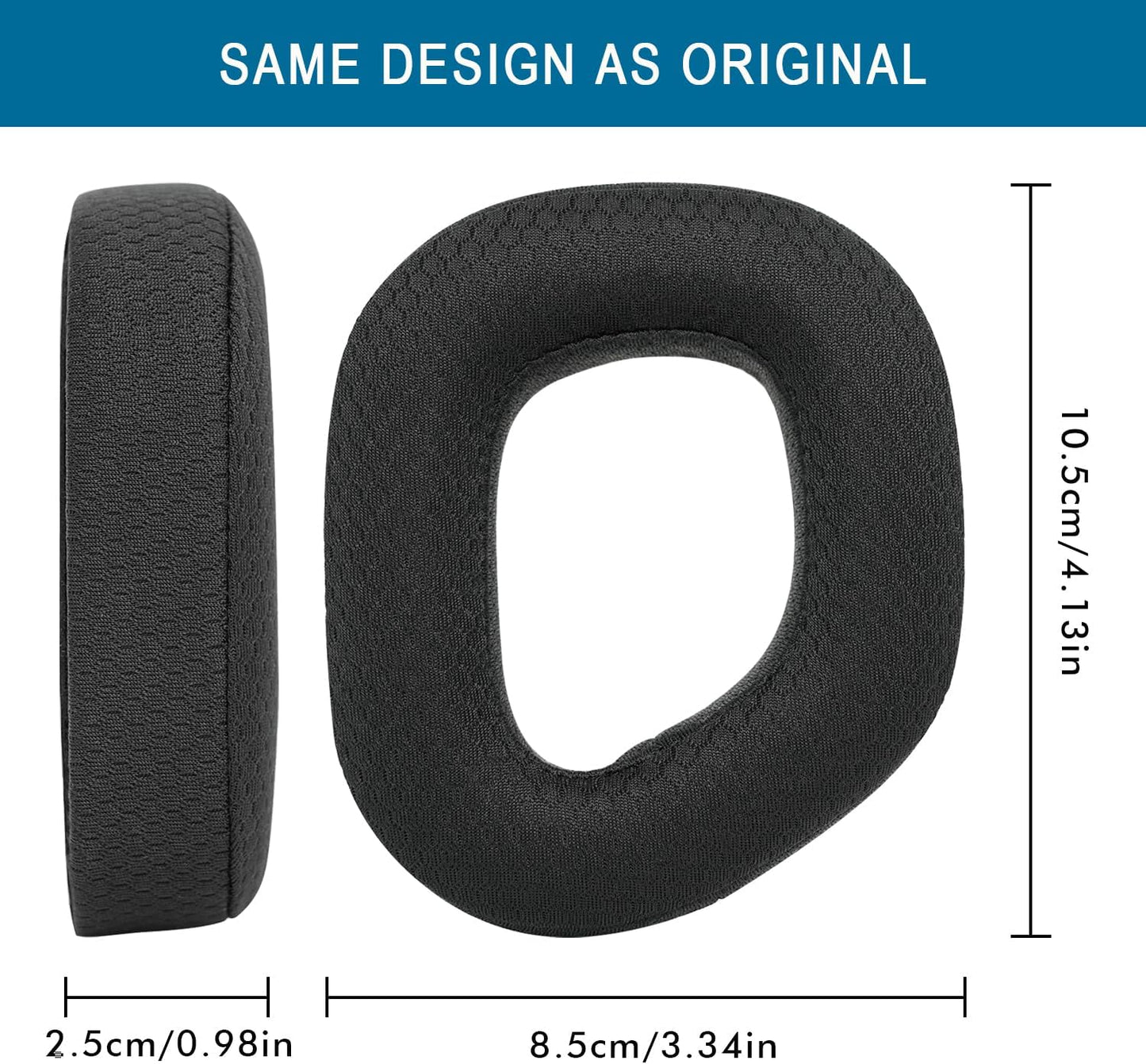 Gvoears Replacement Earpads for Corsair HS 80 RGB Wireless/Wired Gaming Headsets Ear Cushions, Comfortable & Soft Sponge, Breathable Mesh Fabric (Black)