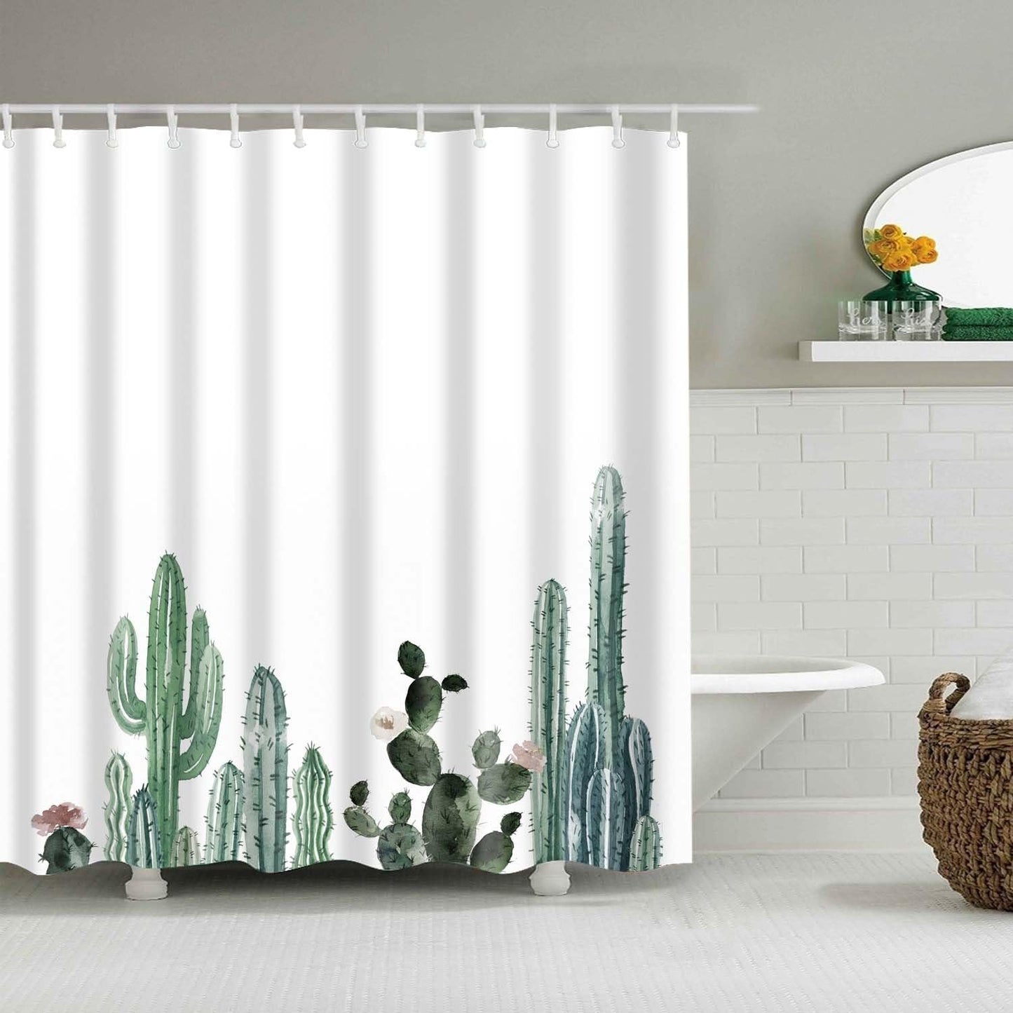 Mantto Canadian Smoky Mountain Cliff Outdoor Idyllic Photo Art Shower Curtain, National Parks Home Decor Curtain, Waterproof Polyester Fabric Bathroom Shower Curtain with Hooks 72" x 72"