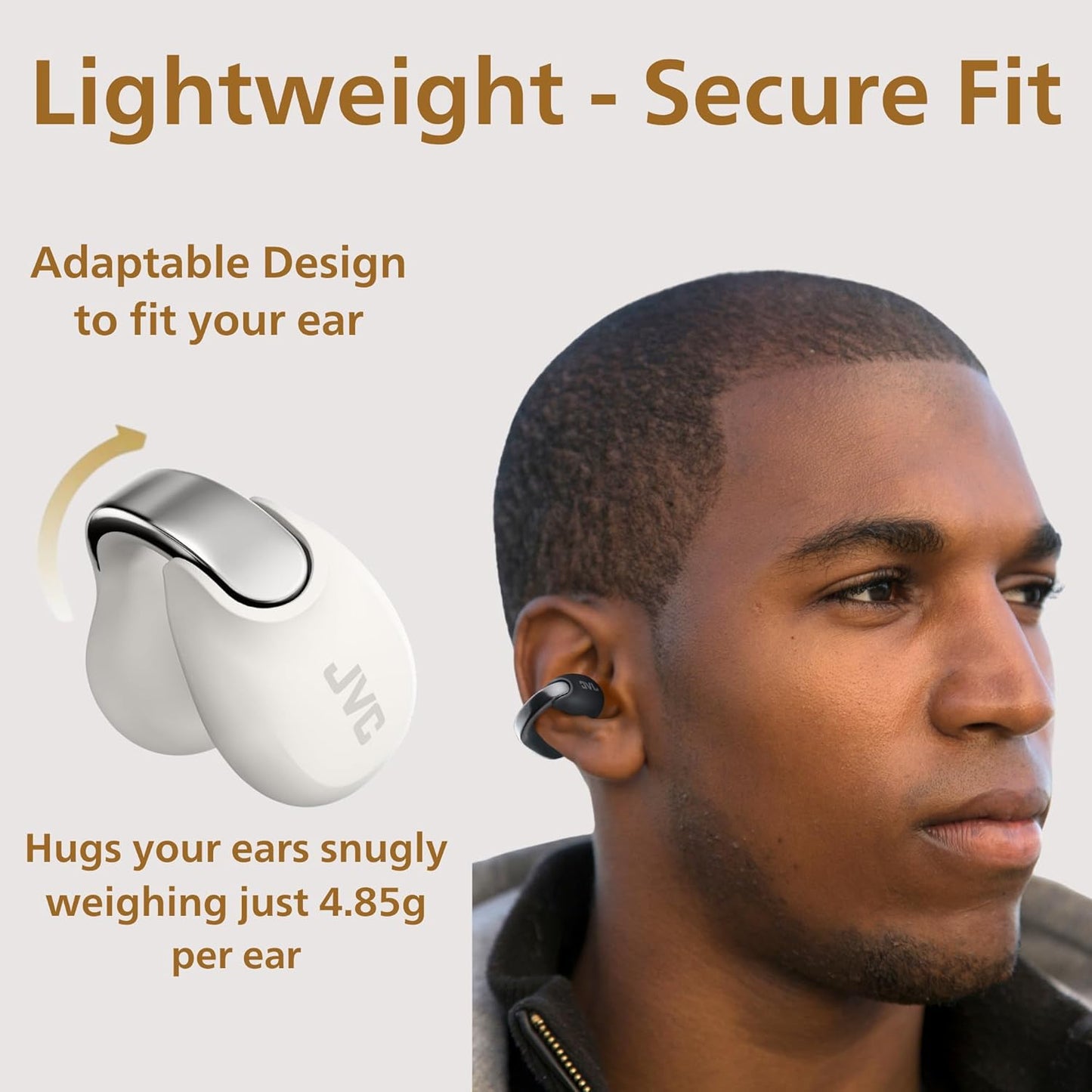 JVC nearphones Open Ear-Cuffs Wireless Headphones with Clasp Mechanism, Multipoint, Single Ear use, BT 5.3, Long Battery Life (up to 24 Hours) - HA-NP1T-A Teal Blue