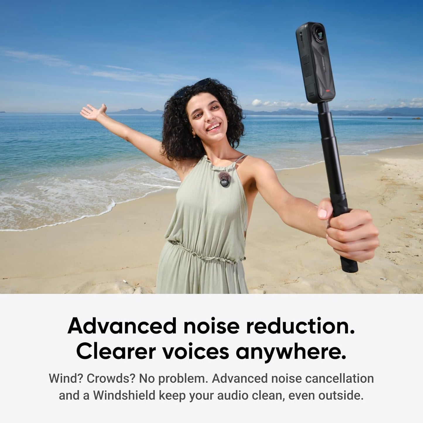 Insta360 Mic Air Transmitter, 7.9g Ultralight, Wireless Microphone for Insta360 X5/Ace Pro 2, Noise Cancelling, Vlog, Streaming