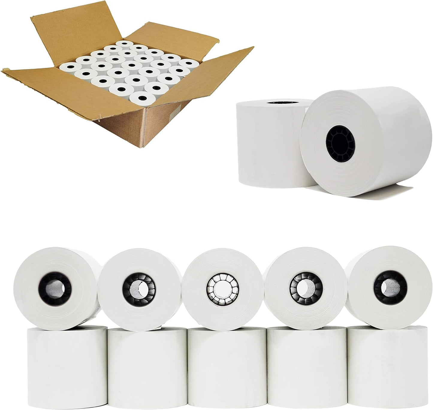(50 Rolls) 2 1/4 x 50 Thermal Paper Receipt Rolls 2.25 x 50 ft POS Cash Register fits All Credit Card Terminals