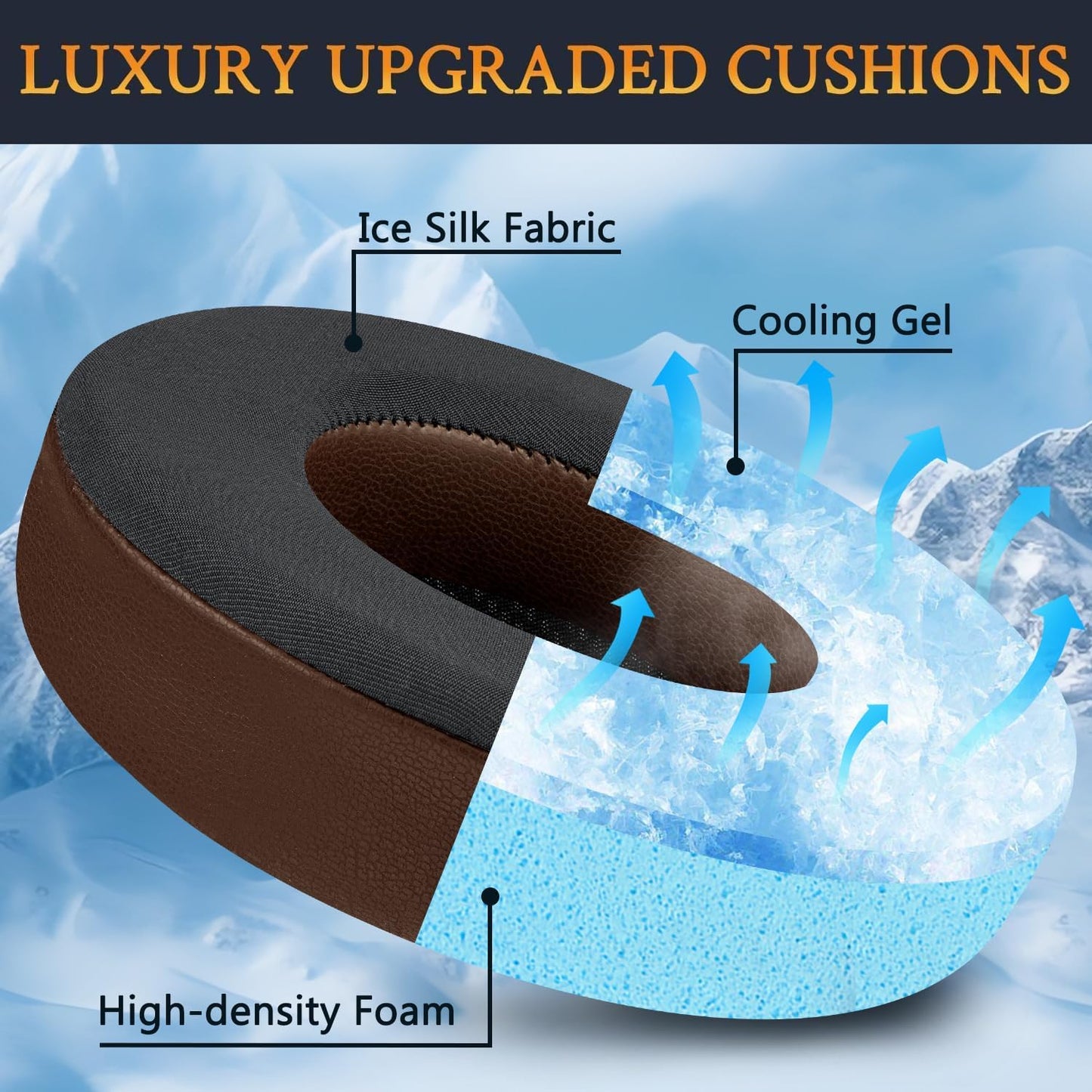 SOULWIT Cooling Gel Ear Pads Replacement for Corsair Virtuoso RGB Wireless XT SE Gaming Headset, Earpads Cushions with High-Density Noise Isolation Foam, Added Thickness - Black