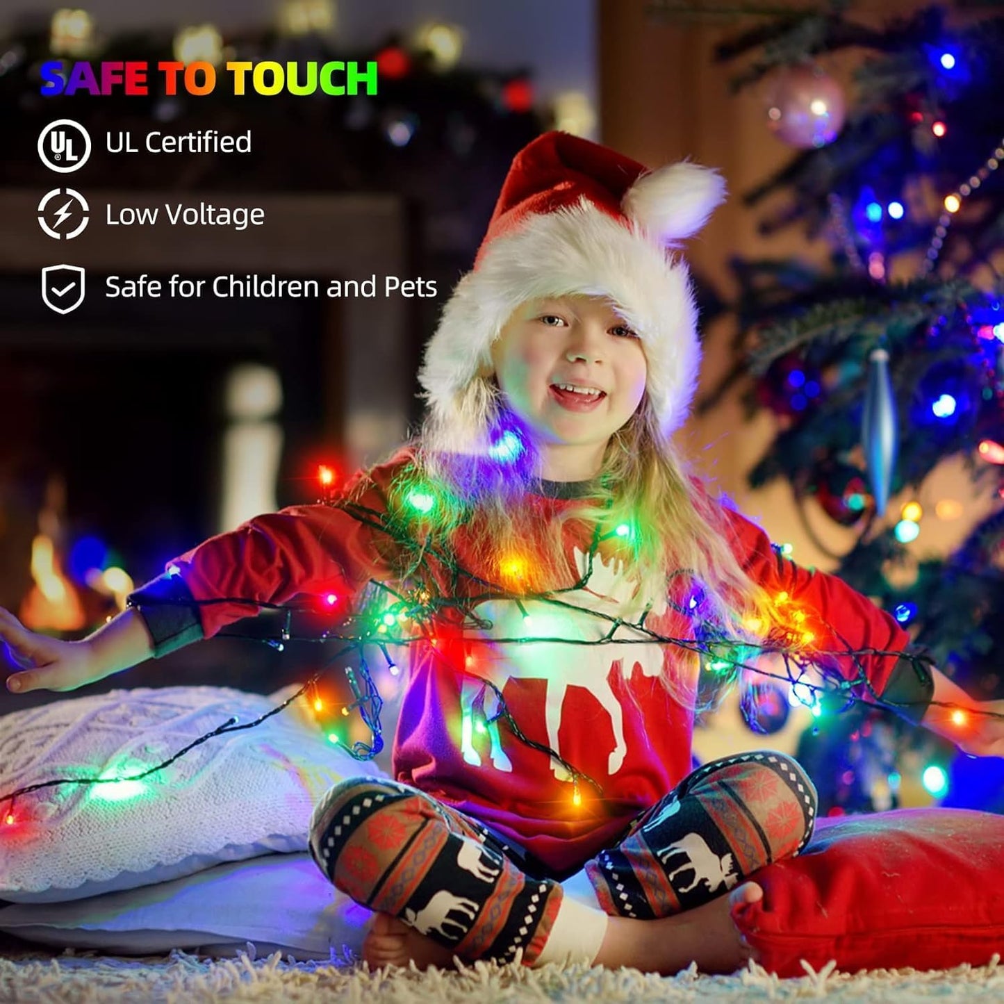 Tcamp 105FT 300 LED Purple Orange Halloween Decorations Lights Motion Activated Sync with 4 Scary Music, 6 Modes Halloween String Lights for Party Yard Outdoor Indoor Decor (3 Sets Connectable)