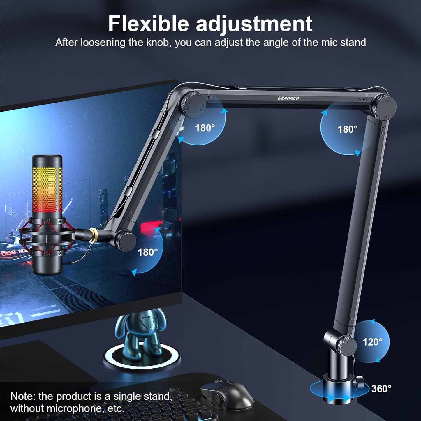 Microphone Arm,Aokeo AK-35 Microphone Desk Stand-Microphone Suspension Boom Scissor Arm Stand For Blue Yeti,Blue Snowball iCE,QuadCast,Elgato