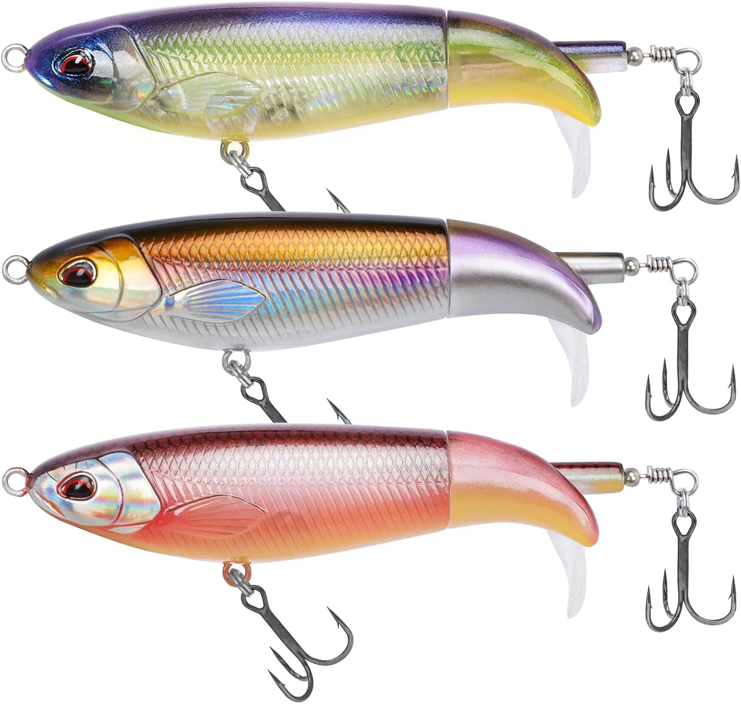 TRUSCEND PoPobait with BKK Hooks, Top Water Plopper Fishing Lures for Bass Walleye Pike Catfish Musky Perch, Floating Lure for Freshwater or Saltwater, Amazing Teasers Fishing Gifts for Family Fishing