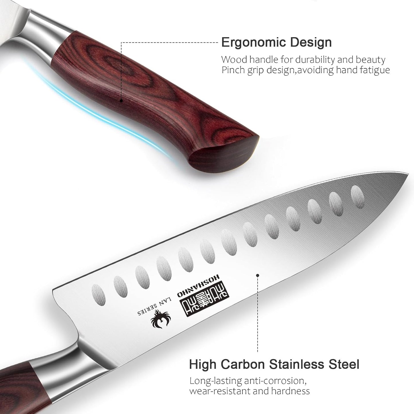 HOSHANHO Fillet Knife 7 Inch, Professional High Carbon Stainless Steel Boning Knife for Meat, Ultra Sharp Japanese Fish Fillet Knife with Ergonomic Wood Handle
