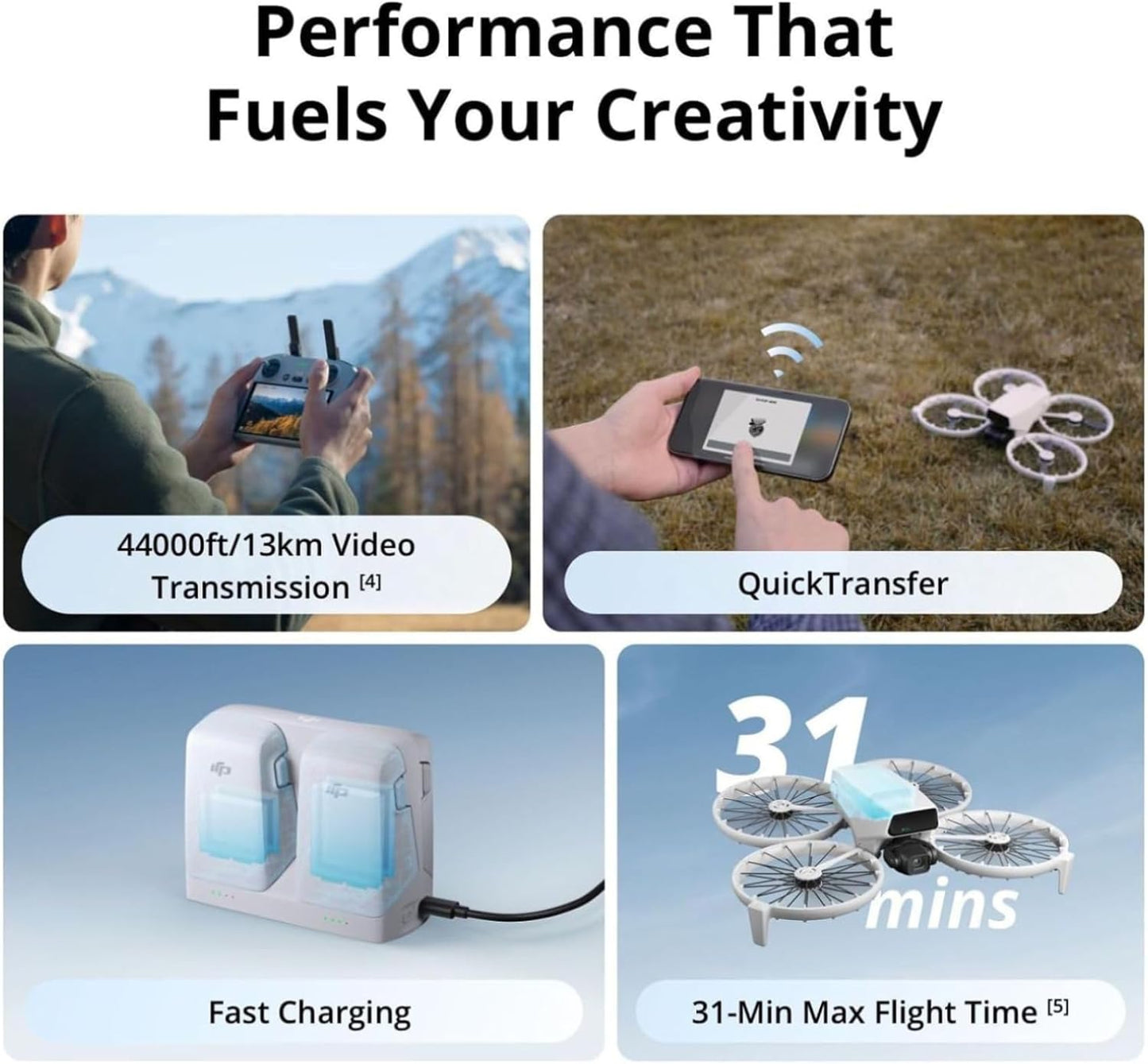 DJI Flip (RC-N3), Drone with 4K UHD Camera for Adults, Under 249 g, 3-Axis Gimbal Stabilization, 44000ft/13km Video Transmission, Palm Takeoff, Auto Return, 31-Min Flight Time, Intelligent Flight