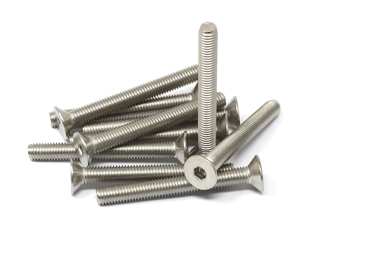 iexcell 5 Pcs M8 x 80mm Thread Pitch 1.25 mm Stainless Steel 304 Hex Socket Flat Head Cap Screws Bolts Kit