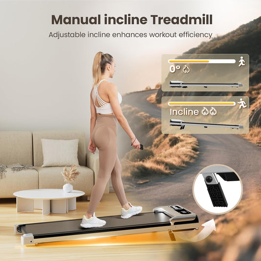 Yagud Walking Pad with 8% Incline, 3-in-1 Under Desk Treadmill for Sport