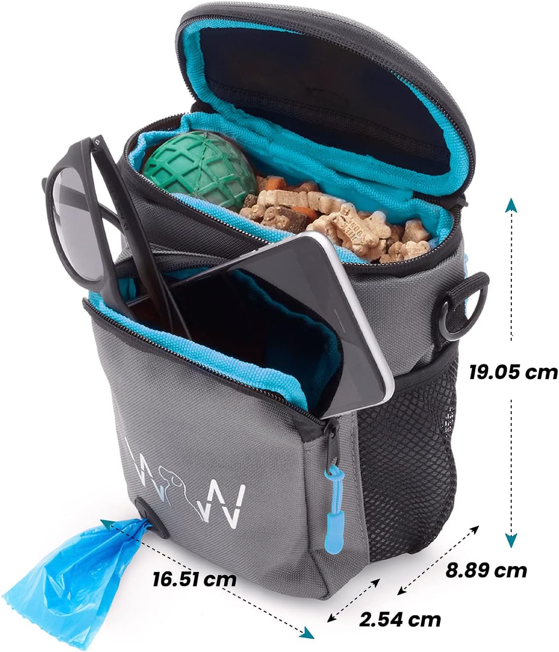 Wolf in Winter Quickdraw XL Dog Treat Pouch Bag for Training with Waste Bag Holder Phone Pocket and Belt Clip – Dog Accessories for Walking Hiking and Puppy Essentials – (Raspberry)