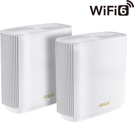 ASUS ZenWiFi XT9 AX7800 Tri-Band WiFi 6 Mesh System, Covearge up to 5700 sq ft, Subscription-Free Network Security, Advanced Parental Controls, 4G & 5G Mobile Tethering, VPN, Easy Setup, 2.5G Port - PuriLite