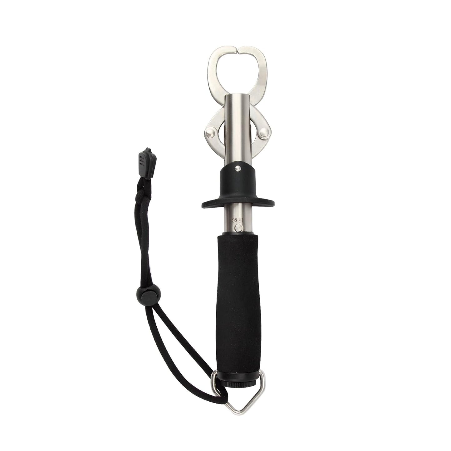 Crazy Shark Portable Stainless Steel Fish Lip Grabber Gripper Grip Tool Fish Holder Tackle EVA Handle 40lbs (Dark Gray)