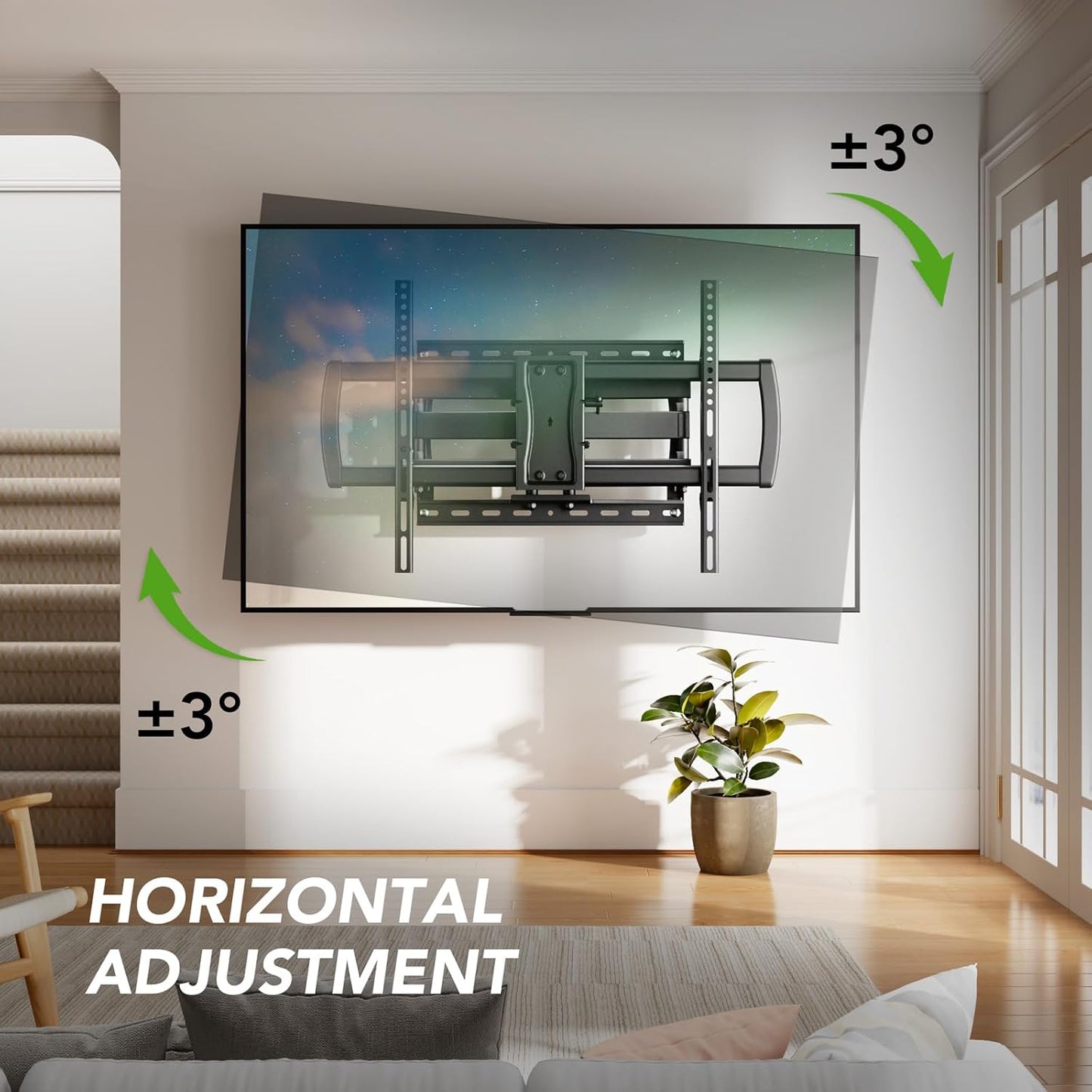 TV Wall Mount Bracket for 32-85 Inch TVs Full Motion Dual Articulating Arm with Swivel & Tilt, Max VESA 600x400mm, Supports 132 lbs for LCD/LED/OLED Flat & Curved Screens