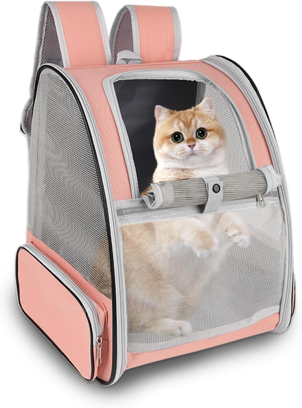 Cat Backpack Carrier,Pet Carrier Airline Approved for Small Dog Cat Puppy Kitten Bunny,Ventilated Mesh Design Animal Backpack for Hiking Camping Travel Bag (Black)