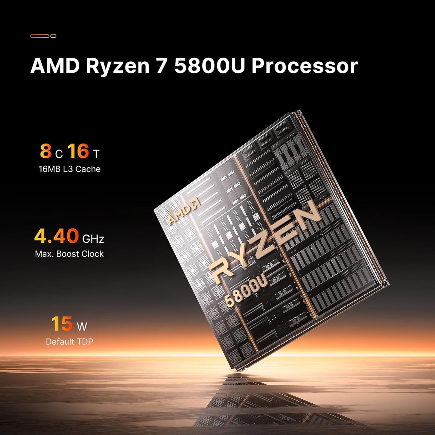 BOSGAME Mini PC AMD Ryzen 7 5825U, 16GB DDR4 RAM 512GB PCIe SSD, Mini Desktop Computer Support Dual LAN 2.5GbE, Triple 4K Display, WiFi 6E, BT 5.2 for Office