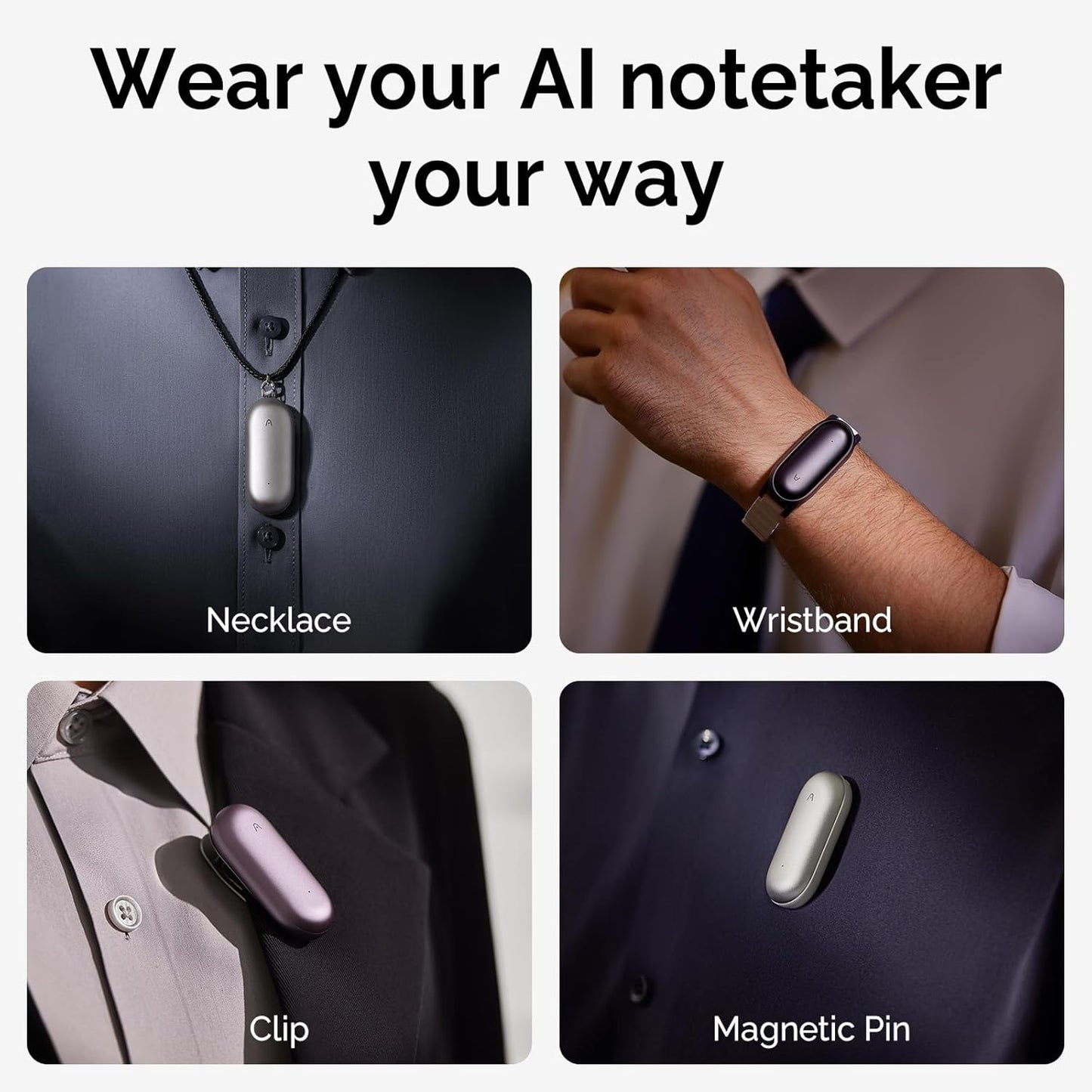 AI Voice Recorder, PLAUD NotePin Voice Recorder w/kit, App Control, AI Notetaker, AI Transcribe & Summarize Support 112 Languages, 64GB Memory, Audio Recorder for Lectures, Meetings, Calls, Purple
