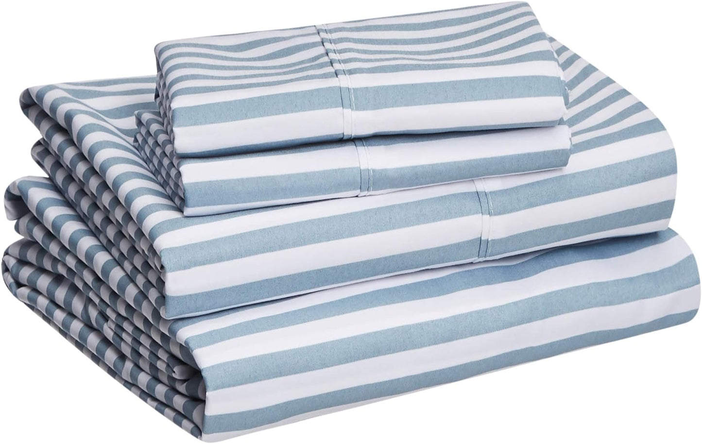 Amazon Basics Lightweight, Breathable Microfiber 4-Piece Bed Sheet Set with 14-Inch Deep Pockets, Full, Blush Pink, Solid