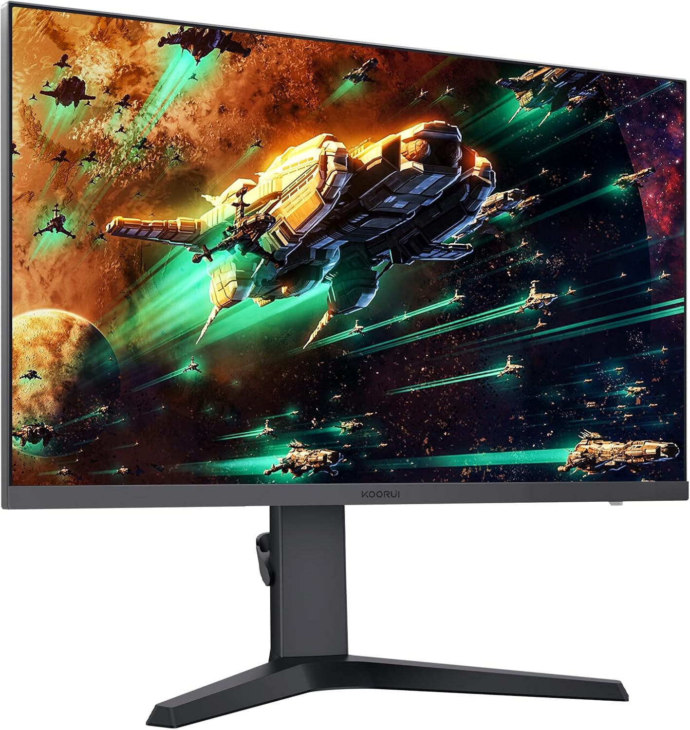 KOORUI Monitor 27 inch QHD 2K Fast IPS Gaming Monitor, 200Hz 1ms, HDR400,95% DCI-P3,Adaptive Sync,Tilt Pivot Swivel Vertical Height Adjustable,HDMI 2.0 &DP 1.4 Ports, G2722P, Black