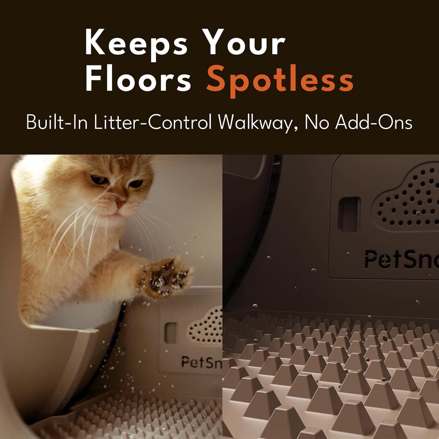 PetSnowy (Premium Version) Snow+ Self Cleaning Litter Boxes for Cats 3.3-20 lbs Zero Smell Zero Litter Tracking Waste Auto-Sealing Easy Cleanup Automatic Cat Litter Box Self Cleaning