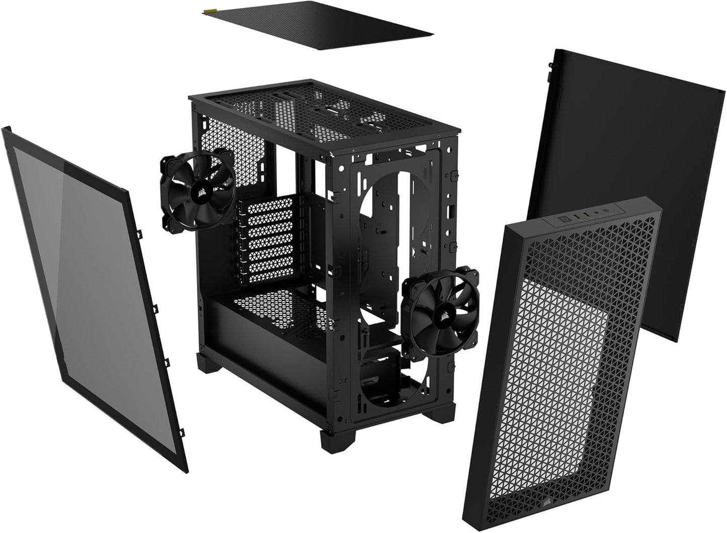 CORSAIR 3000D Airflow Mid-Tower PC Case – 2X SP120 Elite Fans – Four-Slot GPU Support – Fits up to 8X 120mm Fans – High-Airflow Design – Black