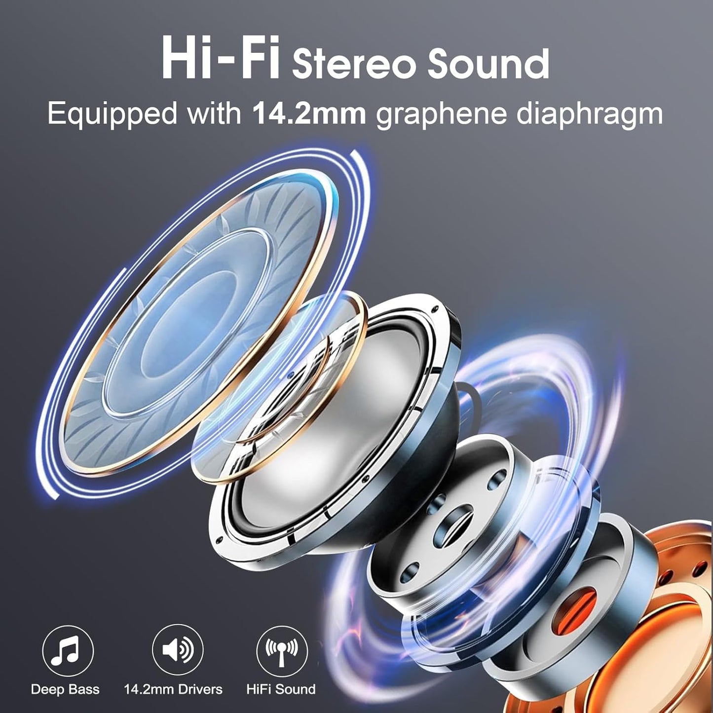 STECEi Wireless Earbuds 75hrs Bluetooth 5.4 Headphone Sport, Bluetooth Earbuds HiFi Stereo Over Ear Bud with Earhooks, ENC Noise Cancelling Mic, IP7 Waterproof Wireless Earphone for Workout/Running