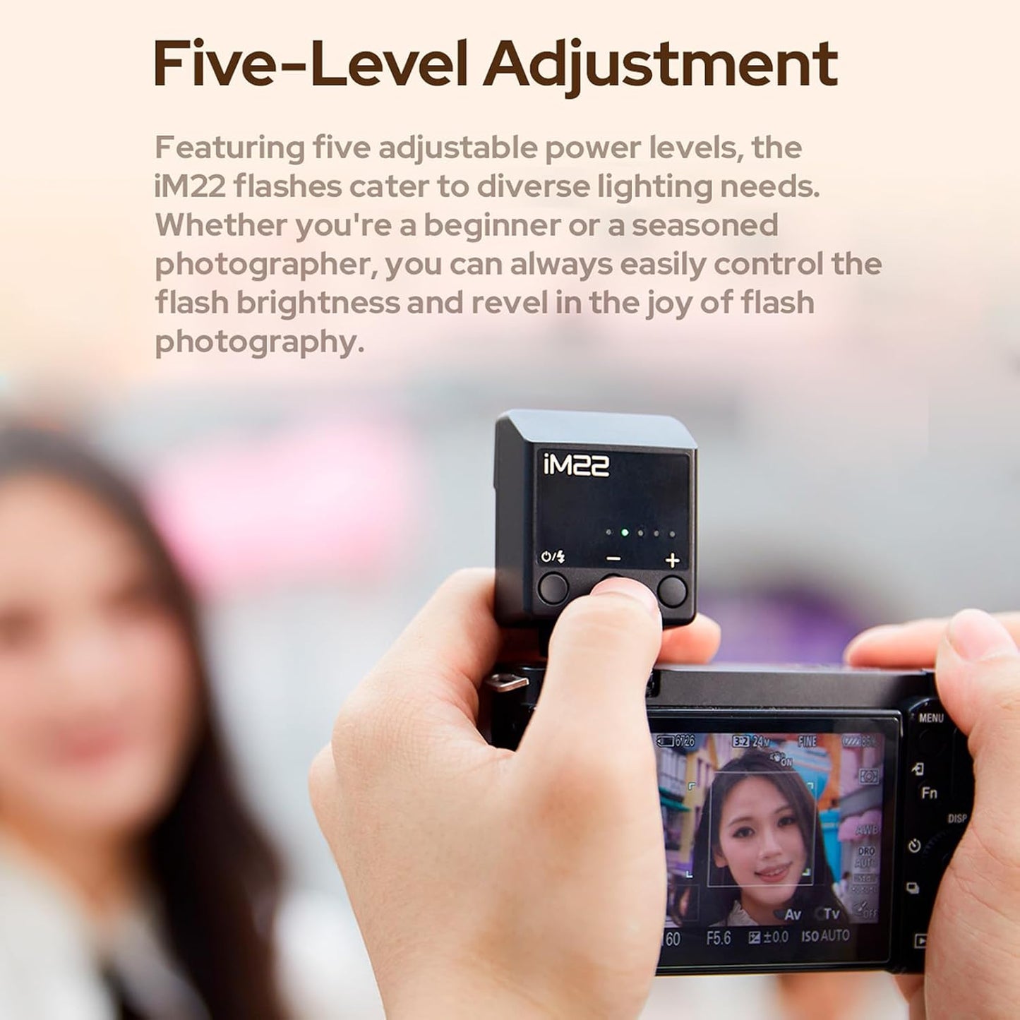 Godox iM20 Mini Flash On-Camera Speedlite with 5 Power Levels, 3s Recycle Time, 440 Full Power Flashes, Built-in Battery Replacement for Canon Nikon Sony Mirrorless Cameras