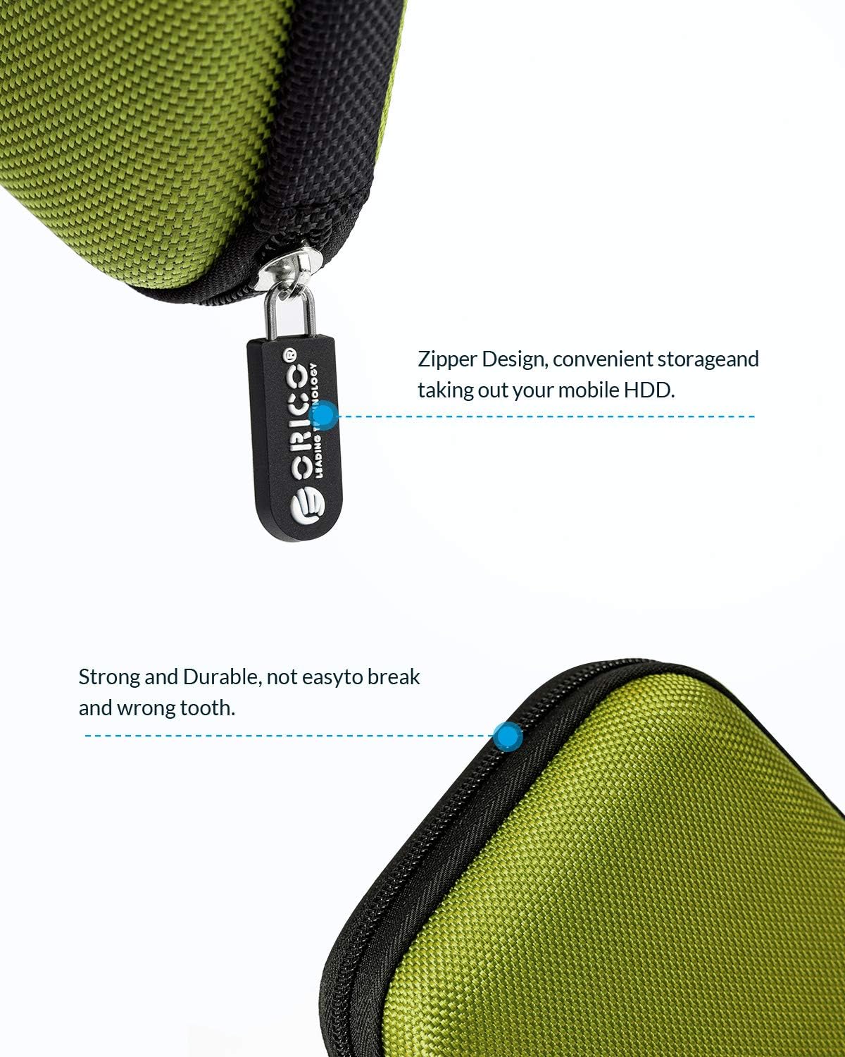 ORICO 5 Pack External Hard Drive Case 2.5 Inch Shockproof Hard Drive Bag Travel Electronics Organizer Carry Case for WD, Toshiba, Seagate, Samsung, Hitachi Hard Drive and Accessories like SD Card, USB Cable, Power Bank, Earphone, Black