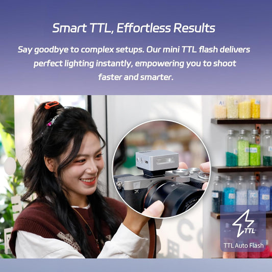 GODOX IT20 S TTL MINI iFlash Camera Flash Light,700+ Flashes & 1.5 s Recycling,6 Stops (1/32 to 1/1 Power),Built in Battery with Magnetic Diffuser & Filter (Black, for Sony)