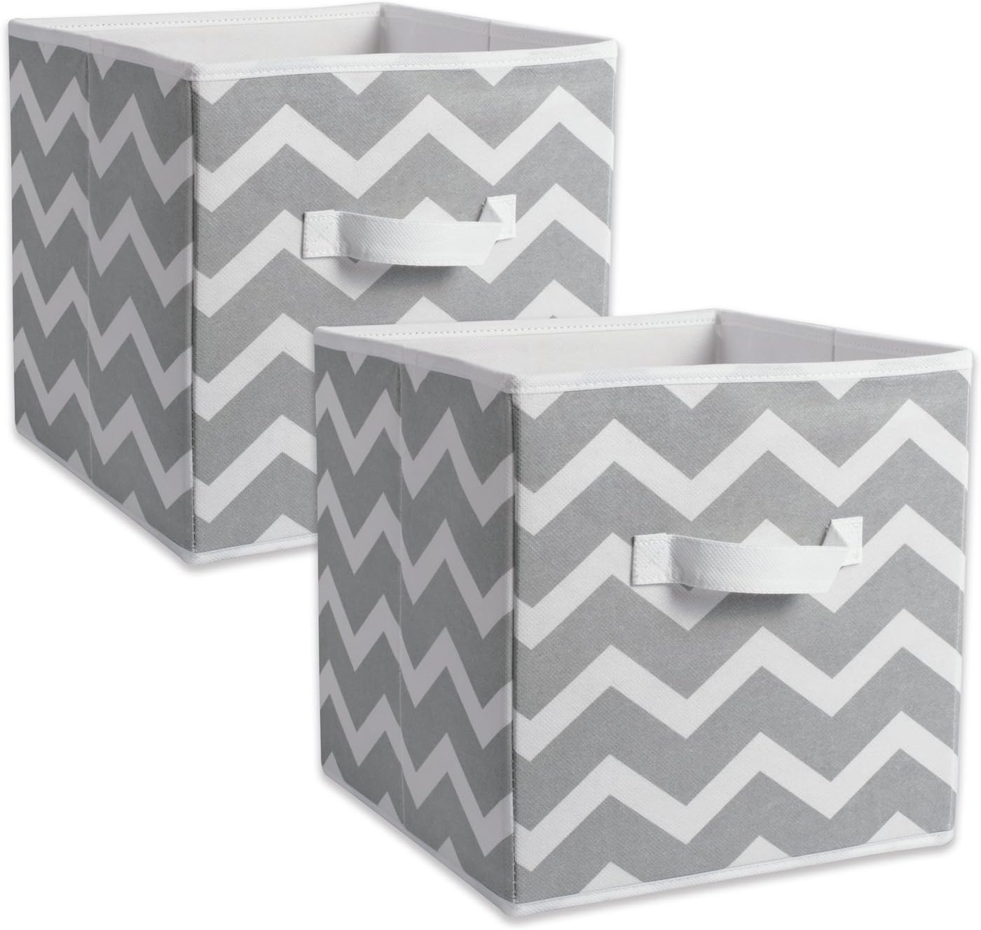 DII Foldable Fabric Storage Containers for Nurseries, Offices, Closets, Home Decor, Cube Organizers & Everyday Storage Needs, (Large - 11 x 11 x 11) Scroll Nautical Blue - Set of 2