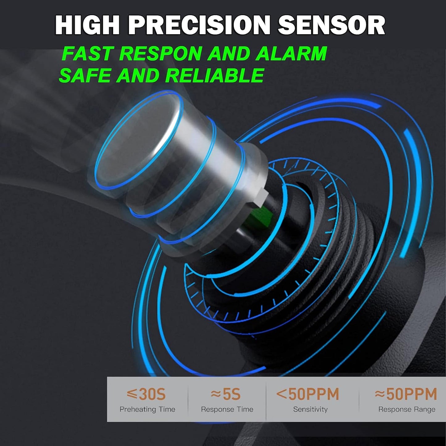 Gas Leak Detector, Portable Combustible Gas Detector, Gas Sniffer for Flammable Natural Gas Acetone Propane Benzene Ethanol Gasoline Methane LPG in RV or Home, 9999 PPM 20% LEL with LCD Color Display