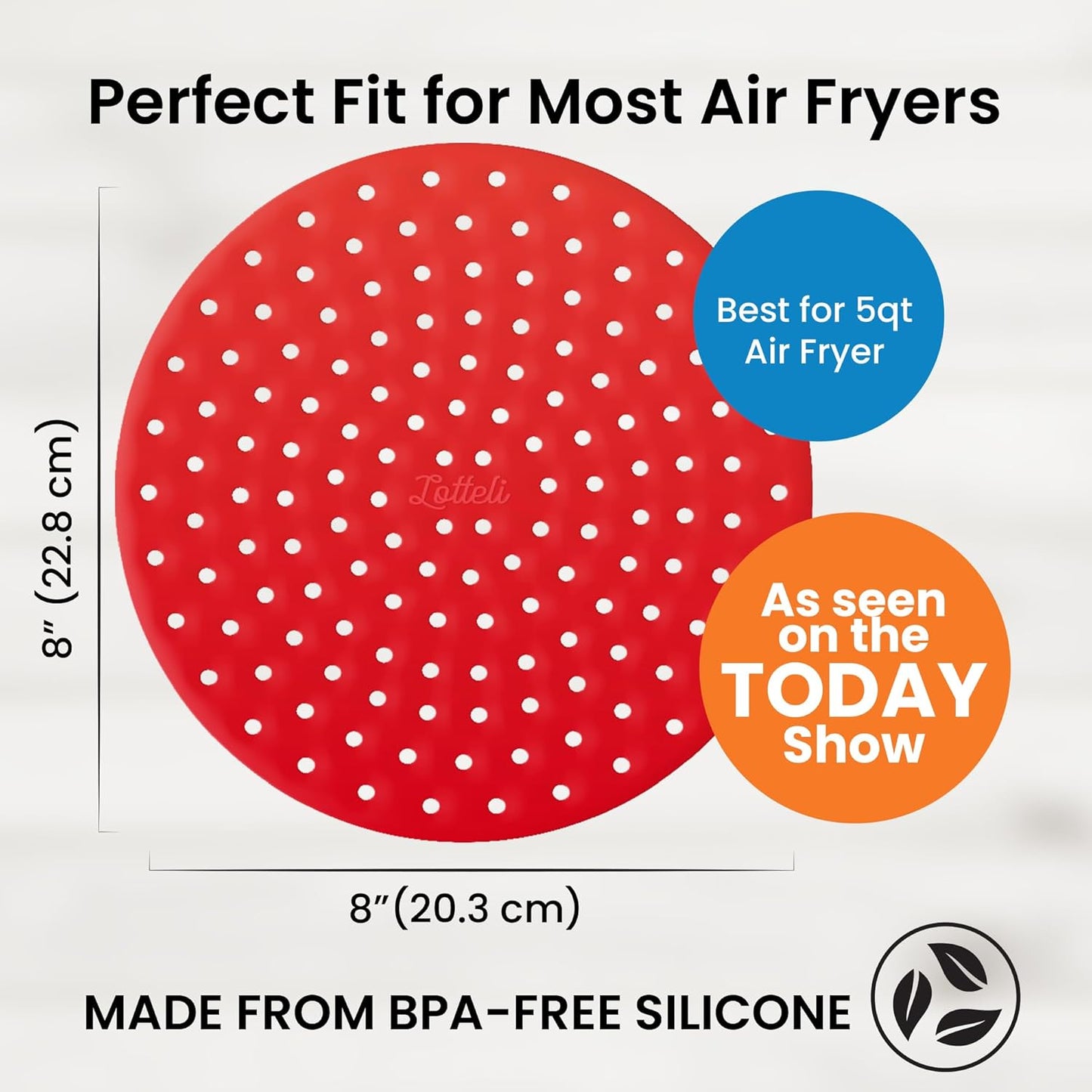 Collapsible Silicone Air Fryer Basket Liners Pot - AirFryer Liners Reusable Bowls for 5 Quart or Bigger - Air Fryer Accessories 2 Pack - Round Silicone Liners (Red & Black)