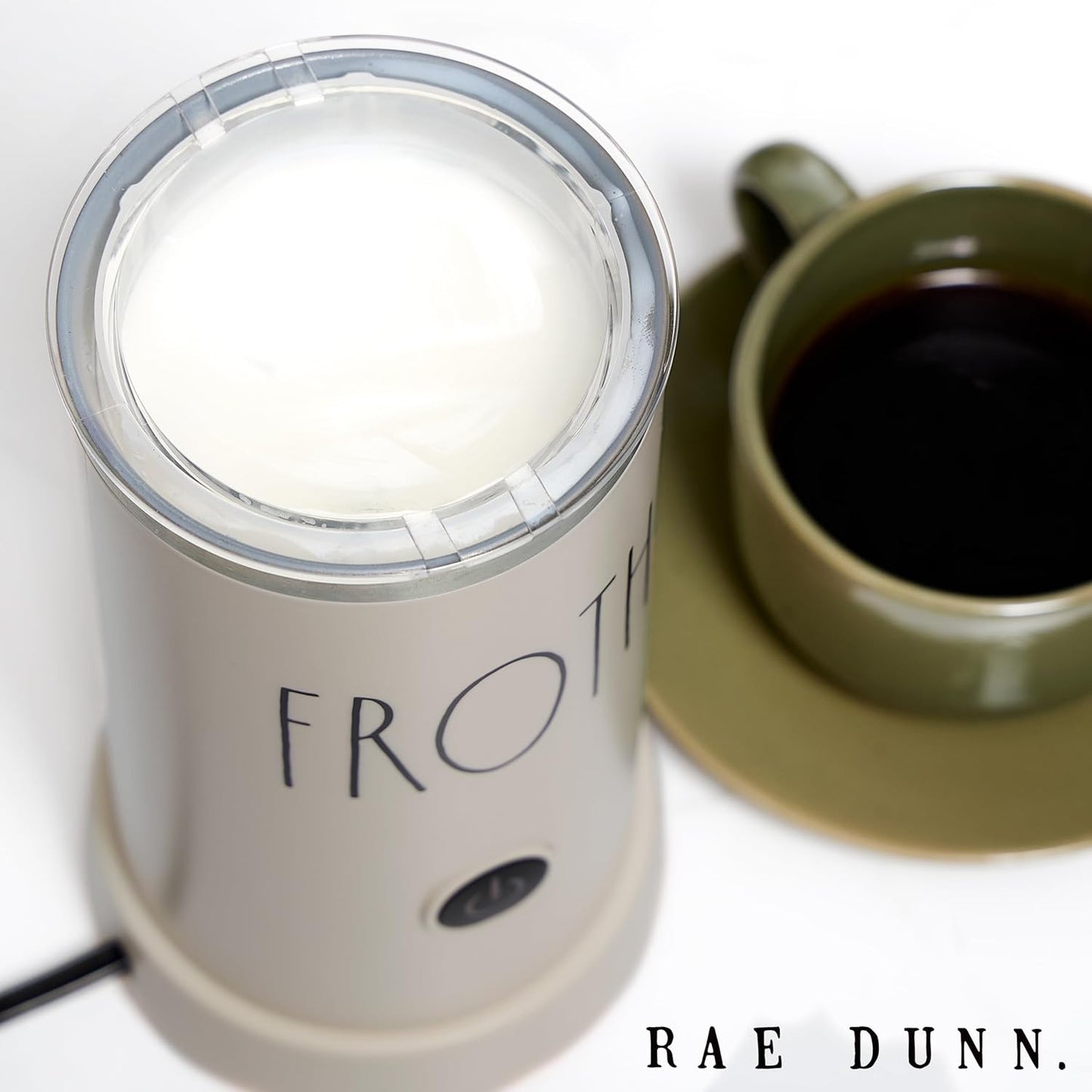 Rae Dunn - Electric Milk Frother - Elegant Automatic Milk Steamer and Frother, Milk Warmer, Hot and Cold Frothing Machine for Coffee, Latte, Cappuccino, Macchiato,