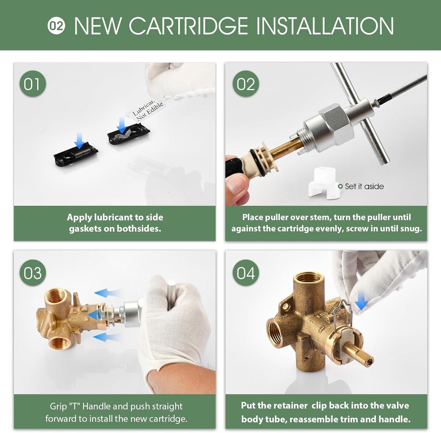 1222 Replacement Cartridge for One Handle Posi Temp Shower Cartridge Replacement,Brass & Plastic,Without Removal Tool