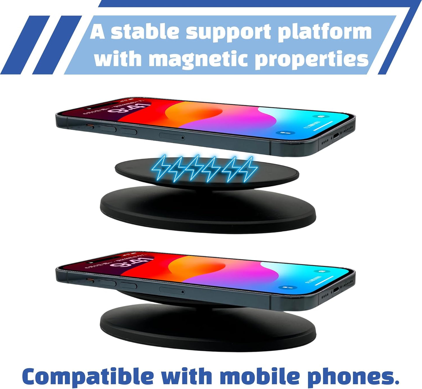 Sintron Smart Display Stand for Show 5 & Show 8 (1st Gen & 2nd Gen) - Adjustable Magnetic Stand Mount with 360 Degree Rotation, Tilt Function and Anti-Slip Base, Compatible with iPhone Models (Black)