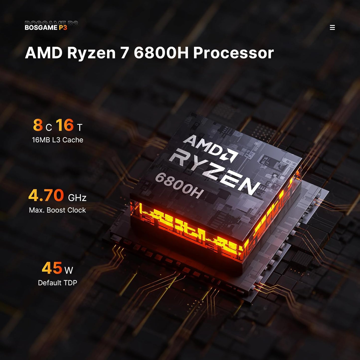 BOSGAME Mini PC P4, Desktop Computers Ryzen 7 5825U PC, Dual LAN Mini Gaming PC,16GB DDR4 RAM, 512GB NVMe SSD, 4K Triple Display, Wi-Fi 6E, Bluetooth 5.2