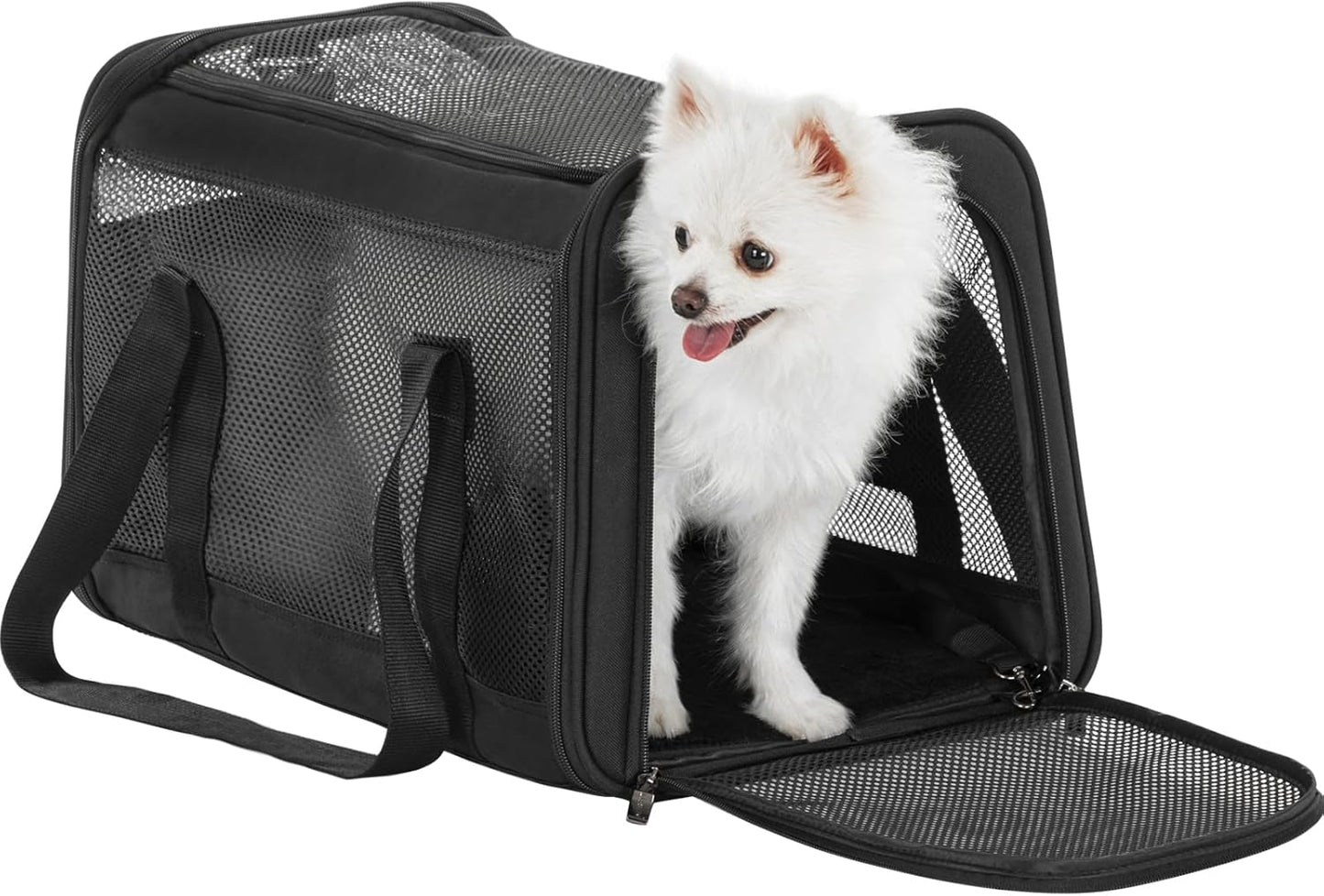 Petsfit Pet Carrier Airline Approved, Soft-Sided Cat Carrier with Patented Car Buckle, Lightweight and Collapsible with Adjustable Shoulder Strap, Soft Cushion,Green