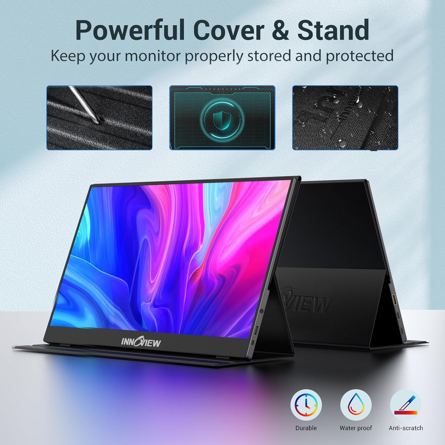 InnoView 4K OLED Portable Monitor, 14 Inch OLED Monitor for Laptop, 100% DCI-P3, 1MS with Speaker and Stand, USB-C HDMI High-end Screen for Laptop PC MAC Phone PS4 Xbox Switch