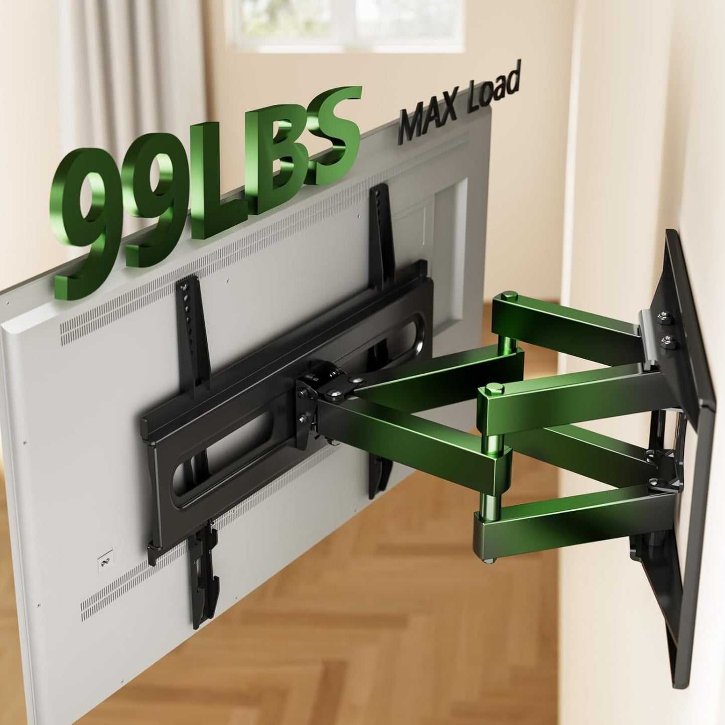 TV Wall Mount Bracket for 32-85 Inch TVs Full Motion Dual Articulating Arm with Swivel & Tilt, Max VESA 600x400mm, Supports 132 lbs for LCD/LED/OLED Flat & Curved Screens