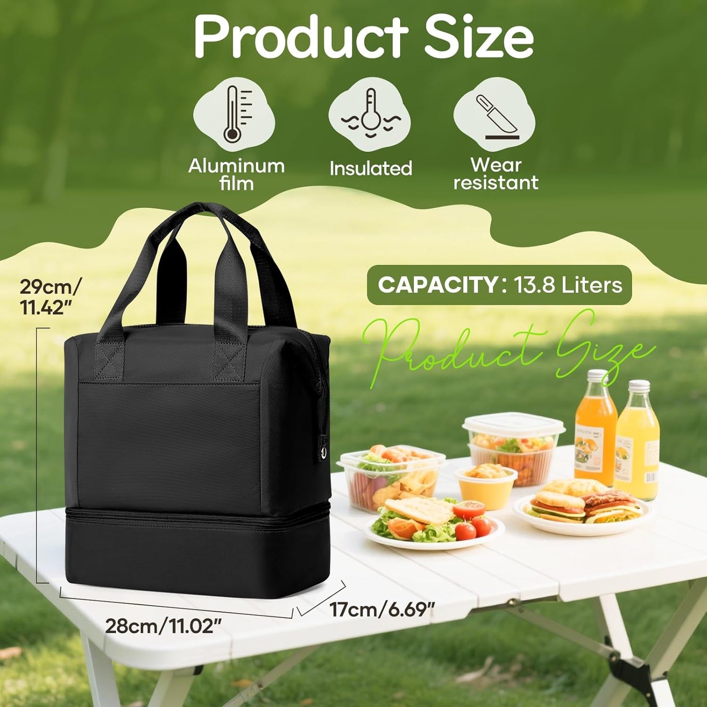 Lunch Bag Insulated Lunch Box Leakproof Lunch Tote Bags for Women Men,Portable Thermal Cooler Bag Lunch Containers with Shoulder Strap for Work, Family, Picnic, School, Outdoor,BBQ C2-Pinkpurple