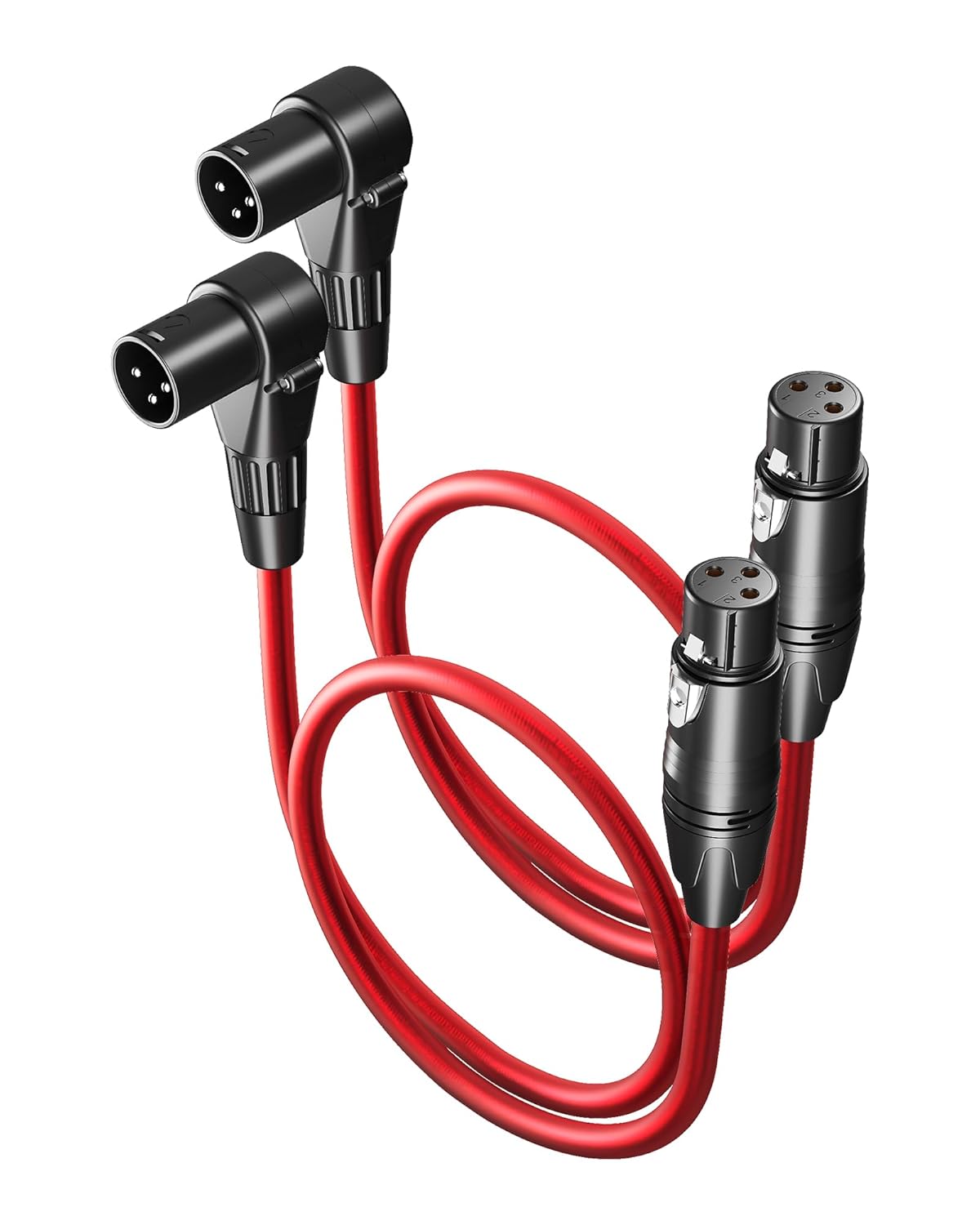 VANDESAIL XLR Cables 25ft 2 Pack, Durable Nylon Braided XLR Microphone Cable, Mic Cable, Shielded and Fully Balanced OFC Male to Female Cord for Recording Mixer Amplifie Speaker Black White