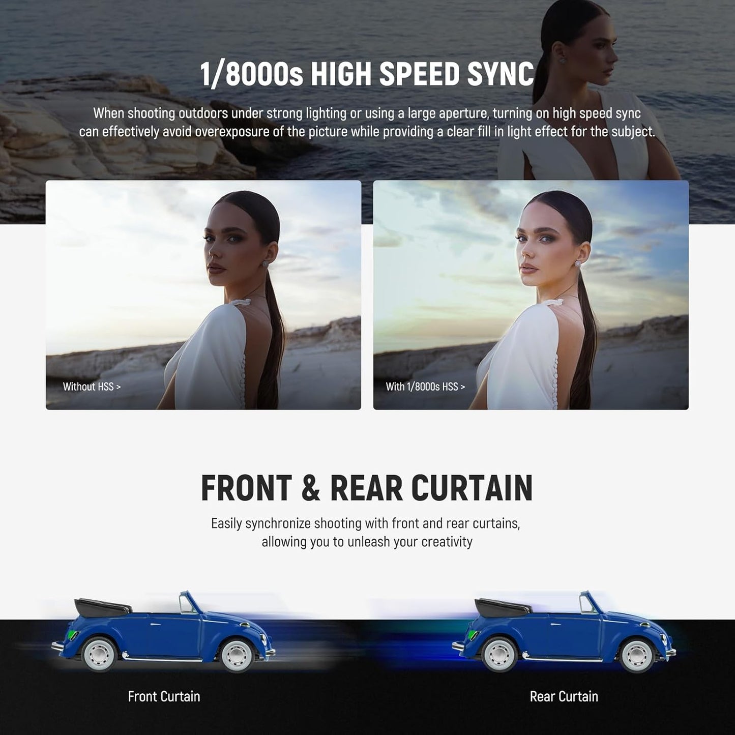 NEEWER Z880-S 2.4G 76Ws TTL Camera Flash Speedlite Compatible with Sony, Upgraded UI, Adjustable Modeling Lamp, TTL/M Quick Switch TCM Key, 1/8000s HSS 7.2V/3000mAh Battery 600 Full Power Flash