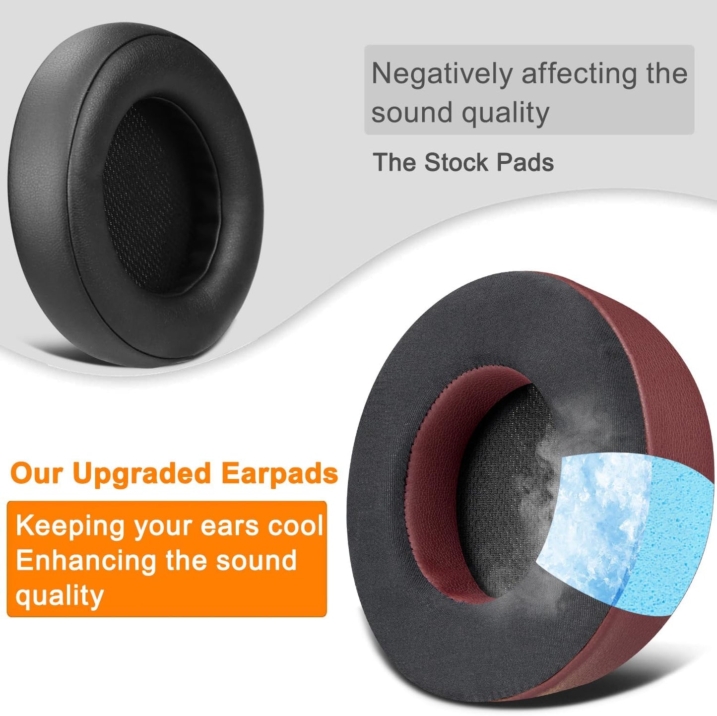SOULWIT Cooling Gel Ear Pads Replacement for Corsair Virtuoso RGB Wireless XT SE Gaming Headset, Earpads Cushions with High-Density Noise Isolation Foam, Added Thickness - Black
