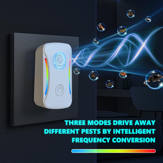 Upgraded 6 Packs Ultrasonic Pest Repeller, Electronic Pest Repellent Plug in Indoor for Insect Roach Rodent Bug Mosquito Mice Spider Ant Mouse Repellent for Home Kitchen Office Warehouse - PuriLite