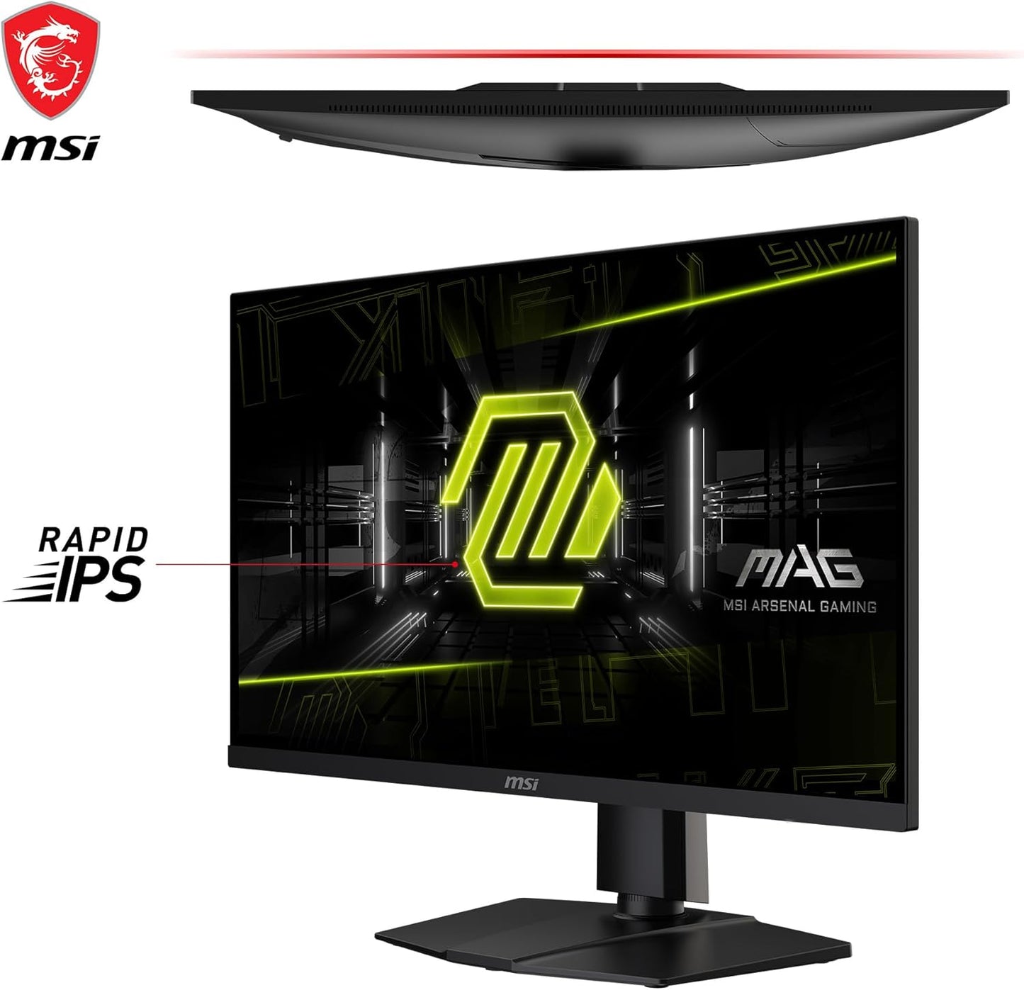MSI MAG274UPF E2, 27" 3840 x 2160 (UHD), 4K Rapid IPSGaming Monitor, 1 ms, 160Hz, FreeSync Premium, HDR400, G-Sync Compatible, HDMI, DisplayPort, Tilt, Swivel, Pivot and Height Adjustable.,Black