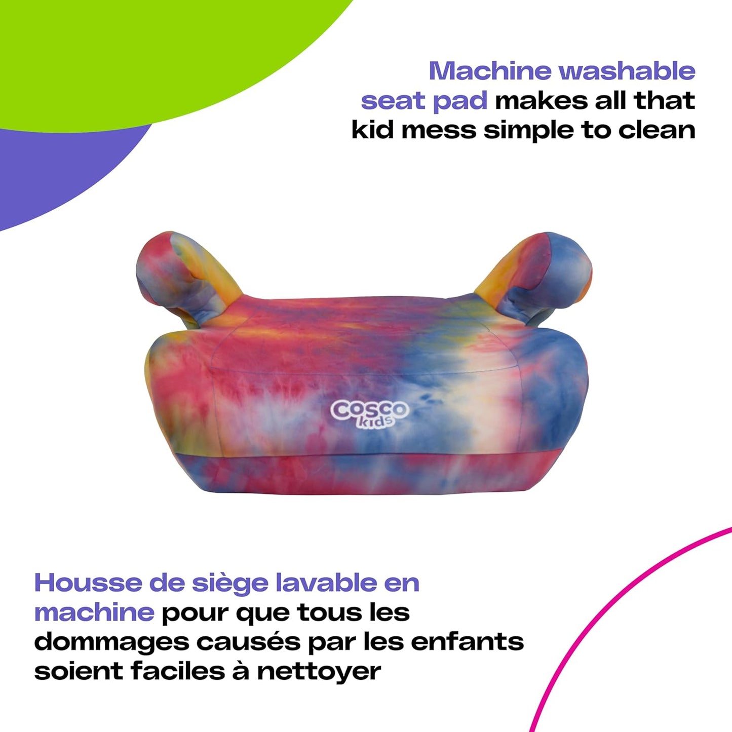 Cosco Kids Topside Lightweight Backless Belt-Positioning Booster Car Seat, Washable Cover, Black